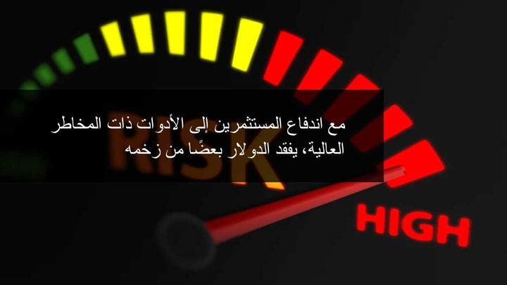 انخفاض سعر الدولار الامريكي مع ارتفاع شهية المخاطر